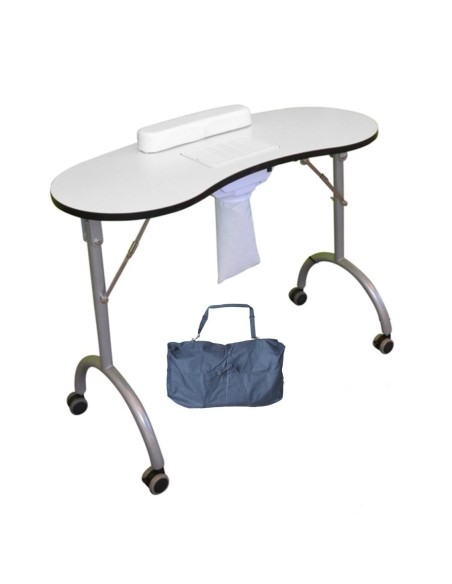 Foldable manicure table, includes vacuum cleaner and wrist rest