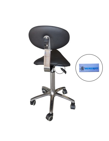 Taburete con Respaldo Giratorio (NEGRO)