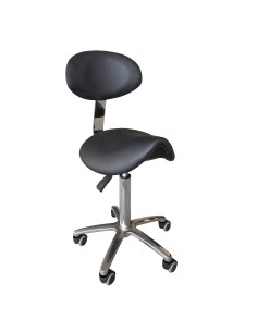 Taburete con Respaldo Giratorio (NEGRO)