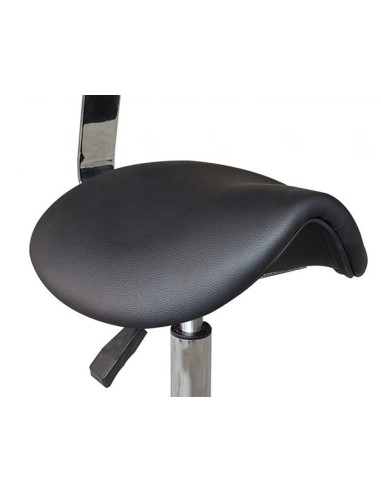 Taburete con Respaldo Giratorio (NEGRO)