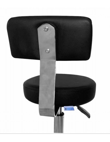 Taburete Negro Giratorio Altura Ajustable cormado tapizado de PU Anti-Manchas (Negro)
