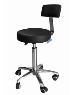 Taburete Negro Giratorio Altura Ajustable cormado tapizado de PU Anti-Manchas (Negro)