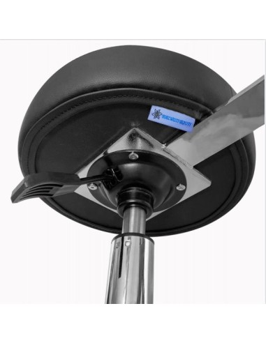 Taburete Negro Giratorio Altura Ajustable cormado tapizado de PU Anti-Manchas (Negro)
