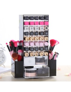 Rotación de caja de maquillaje lápiz labial organizar...