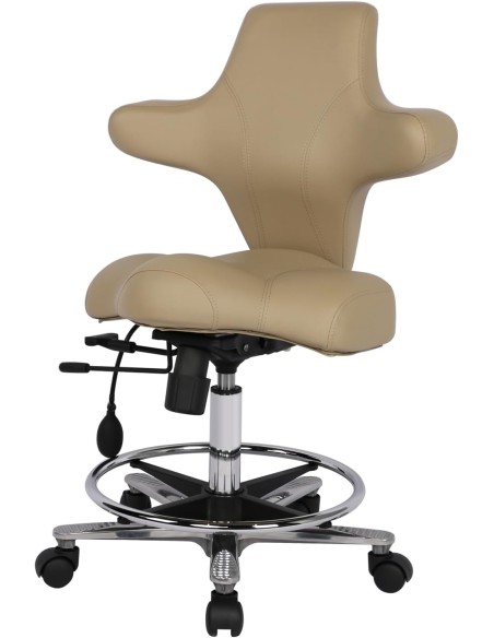 copy of Taburete hidráulico con Respaldo, Asiento reclinable y reposapiés, Ergonómico